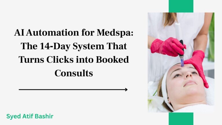 AI Automation for Medspa The 14‑Day System That Turns Clicks into Booked Consults